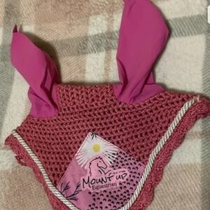 Pink Flower Ear Bonnet